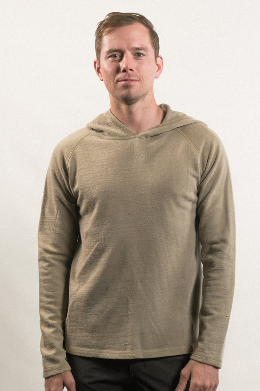 Wool French Terry Hoodie - Sage