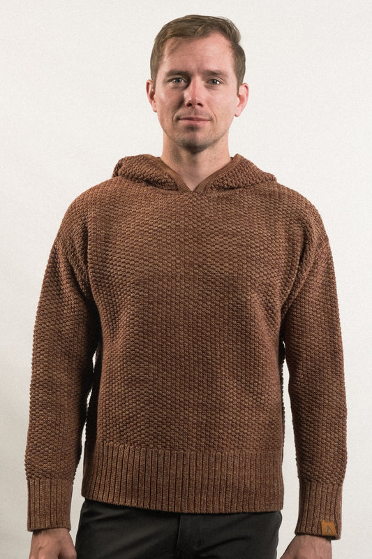 Riverside Hoodie Sweater - Burgundy / Sand