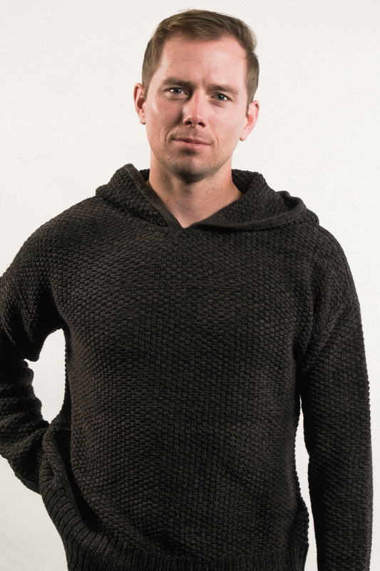 Riverside Hoodie Sweater -Black / Gray